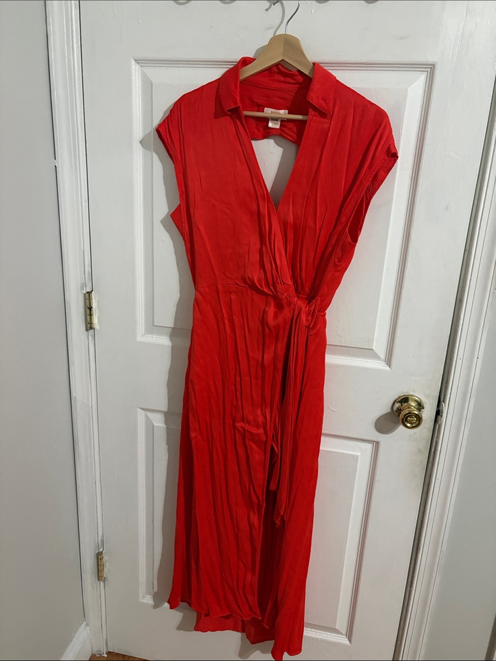 Maeve Red Wrap-Style Maxi Dress